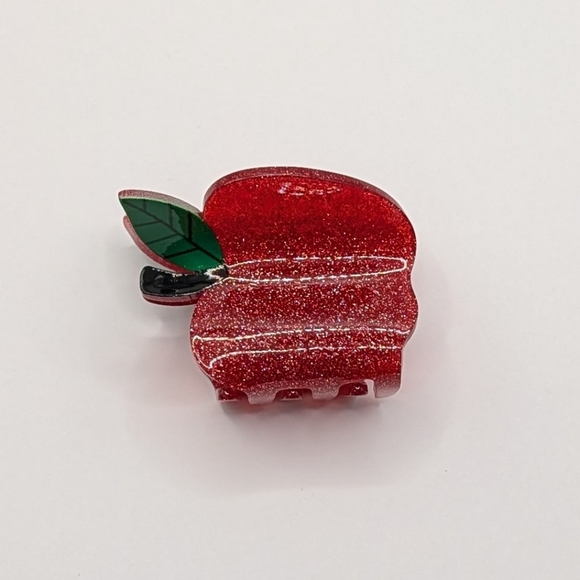 Hair Clip Apple Red Teacher School Theme - Picture 2 of 5